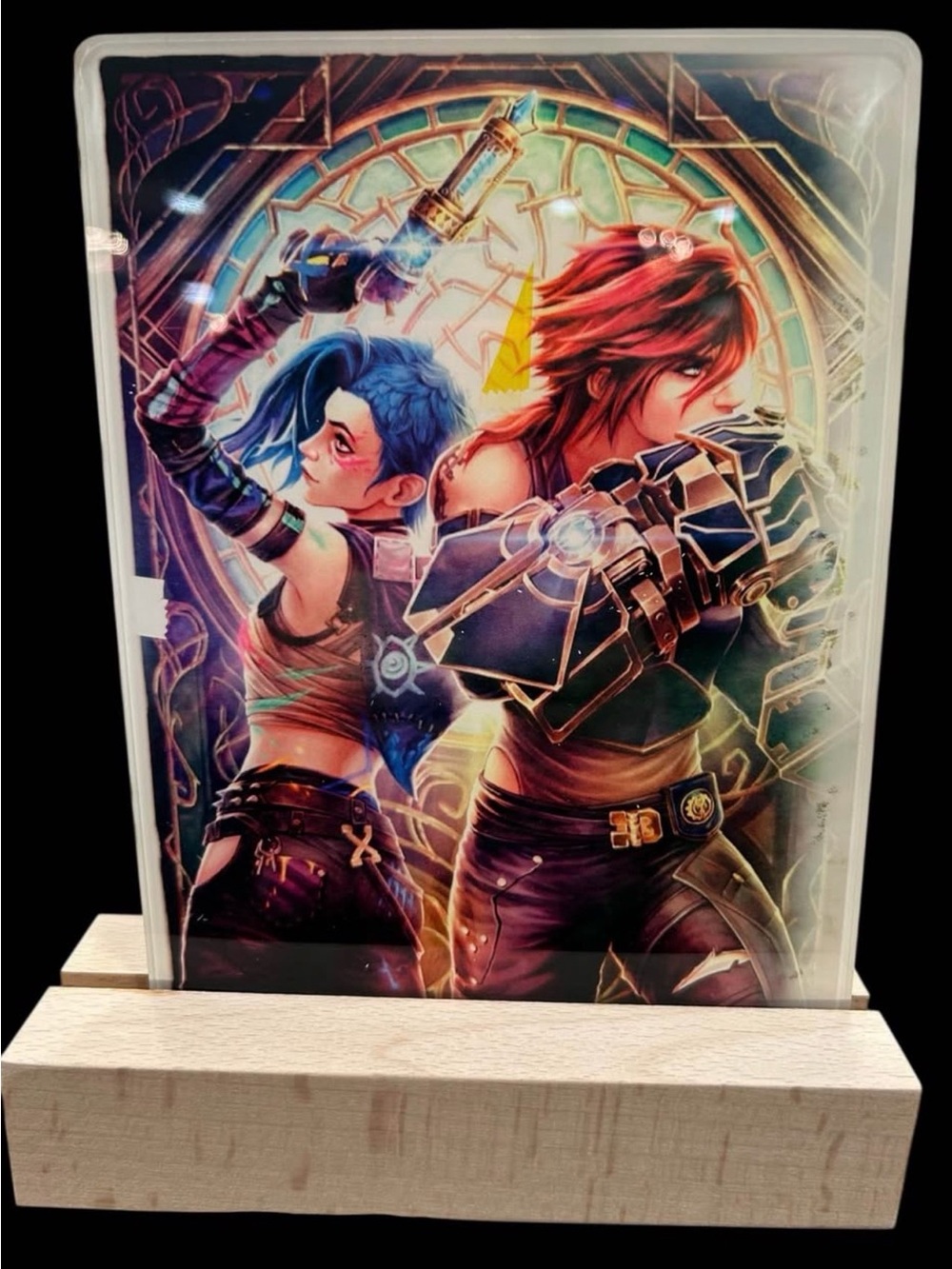 Arcane Jinx and Vi Acrylic Light Up Sign 5x8”